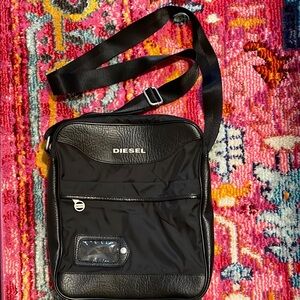 Diesel Black Messenger Bag with Adjustable Strap